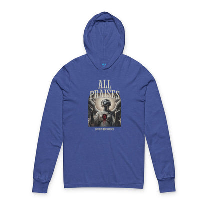 All Praises Hooded Long Sleeve Tee — Gothic Angel Graphic Hoodie Tee