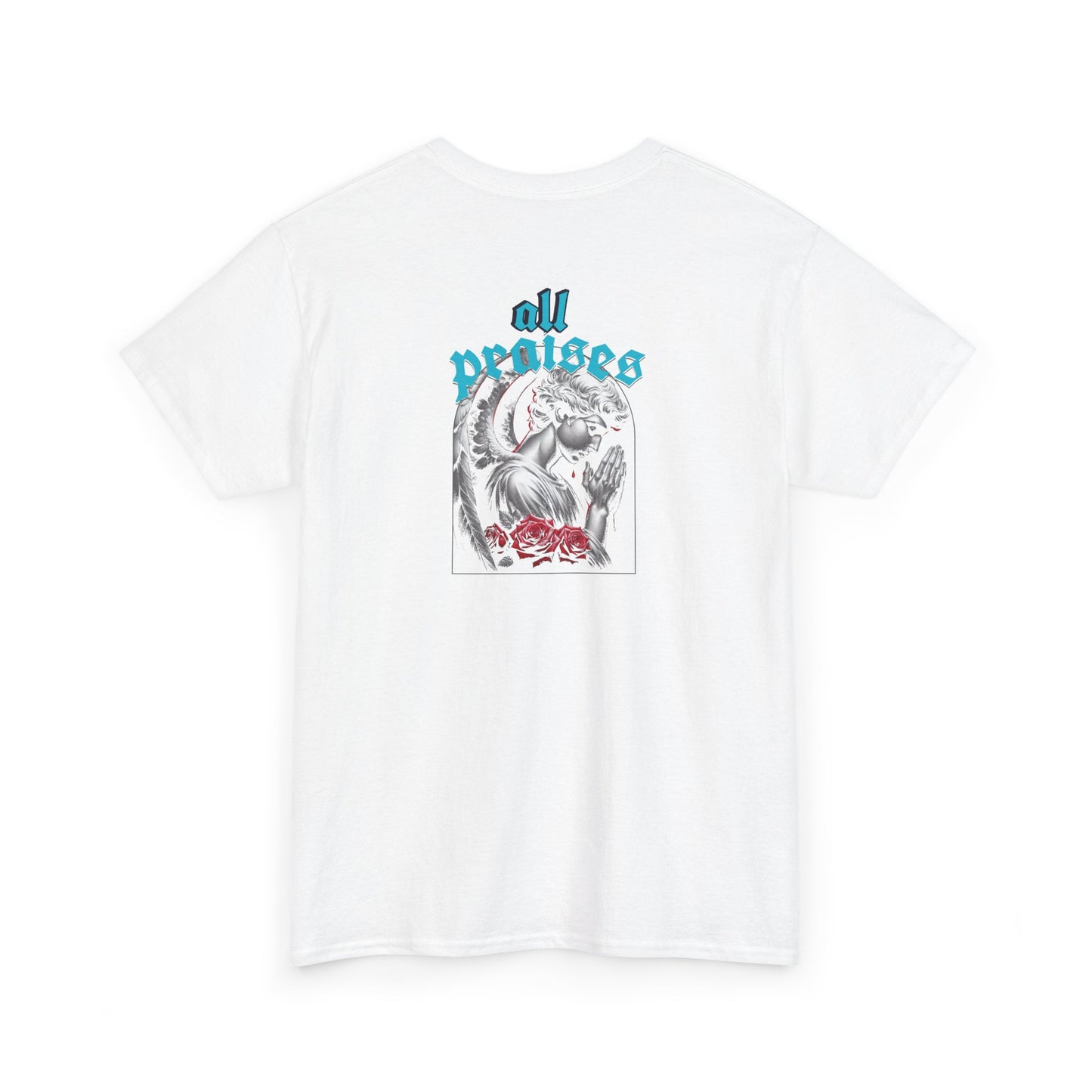 All Prayers Graphic Tee — Angel Illustration Faith Shirt