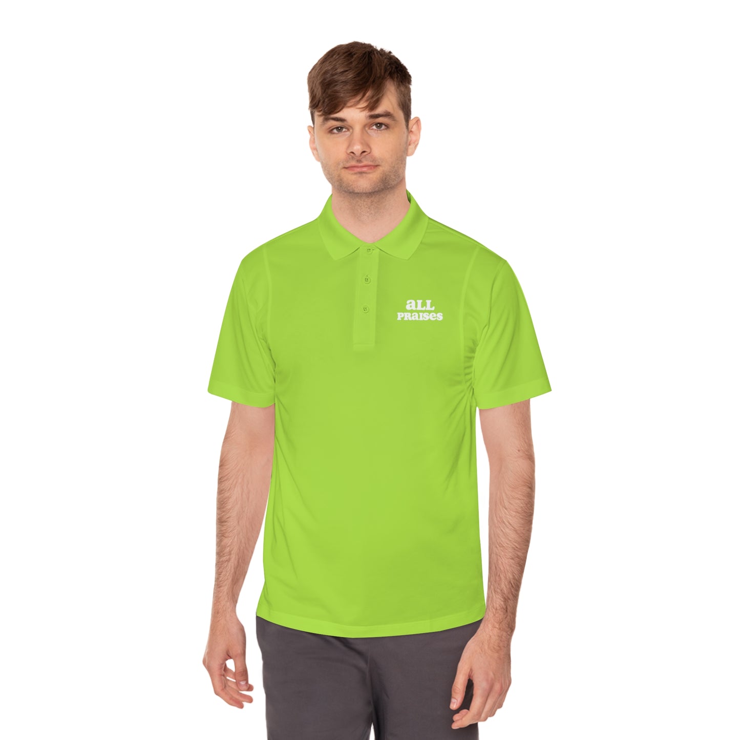 Men's Sport Polo - 'All Praises' Minimal Embroidered Logo
