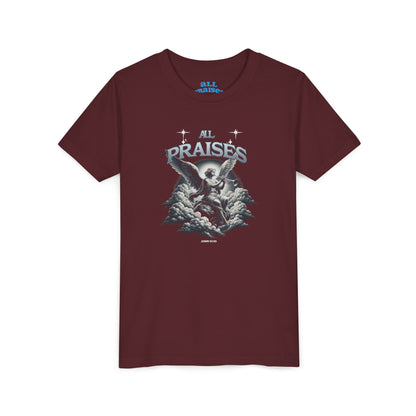 Youth Tee — "All Praises" Blue Retro Kids T‑Shirt