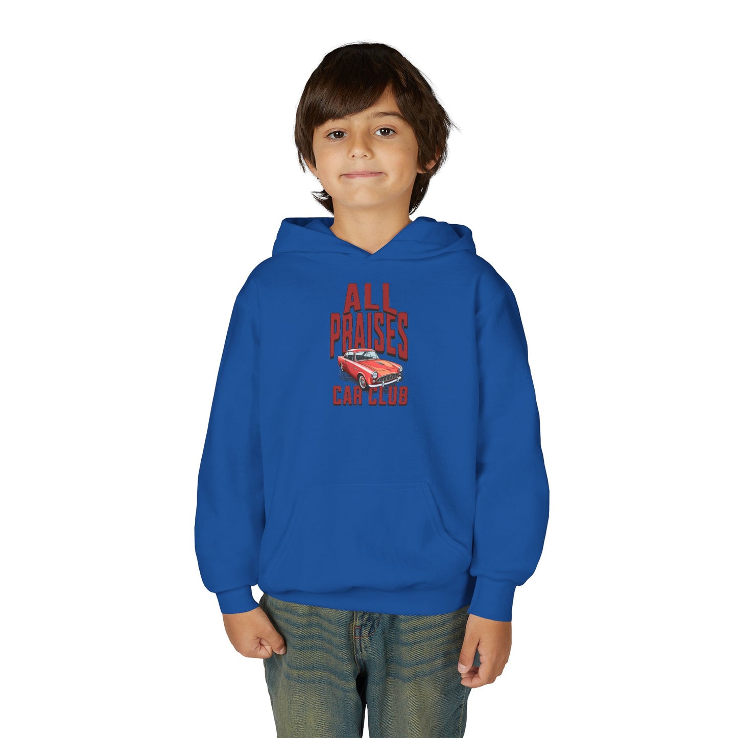 Youth Hoodie — "All Praises" Car Club Graphic Sweatshirt
