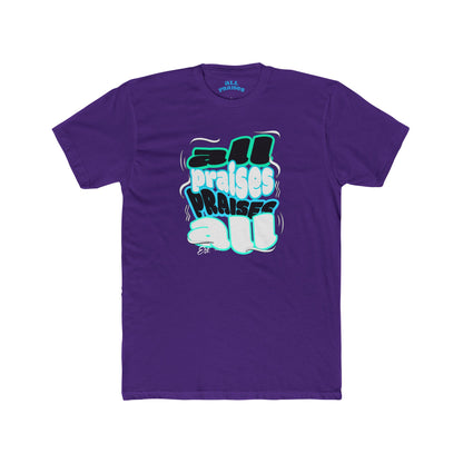 Praises All Graphic Tee — Retro 3D Text Christian T‑Shirt