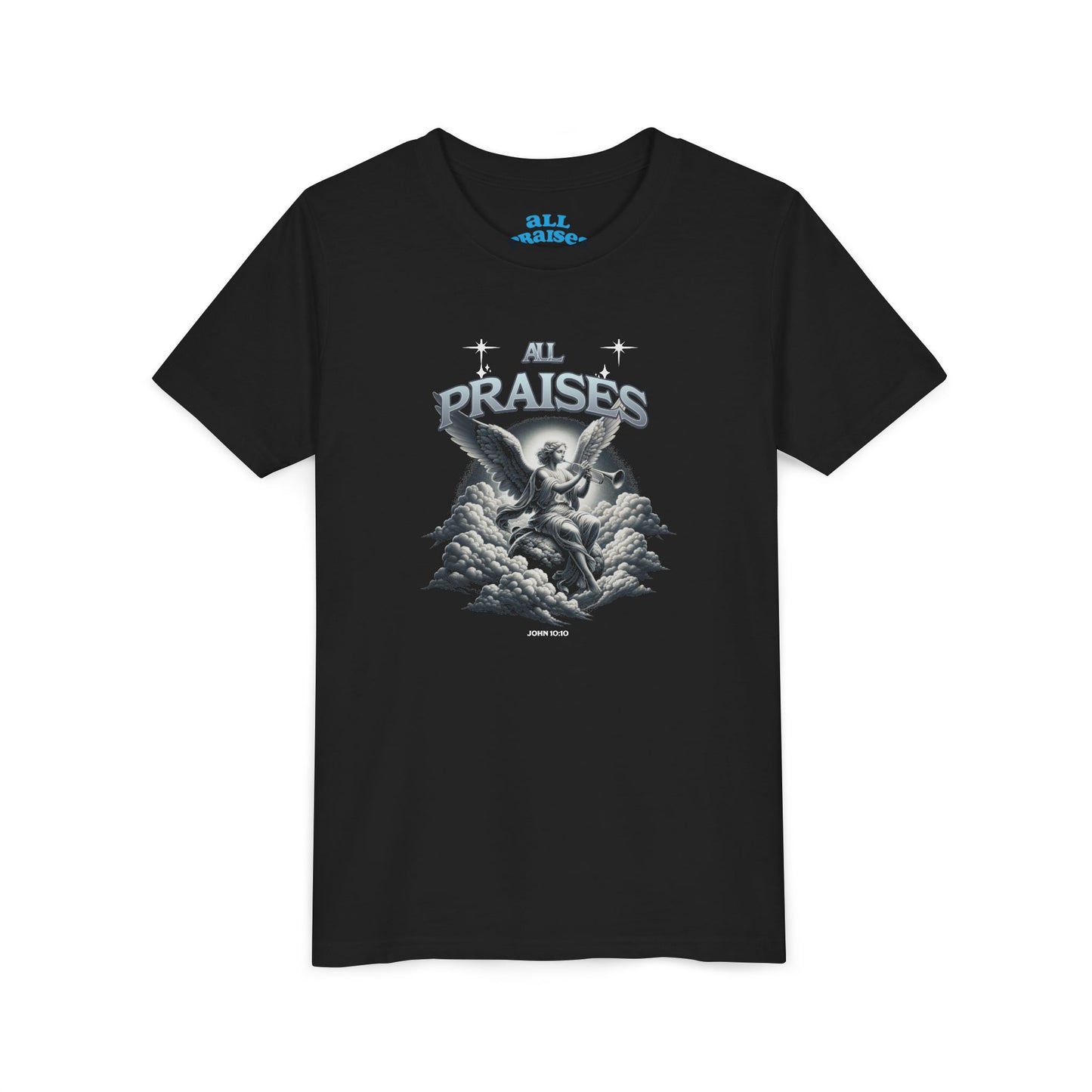 Youth Tee — "All Praises" Blue Retro Kids T‑Shirt