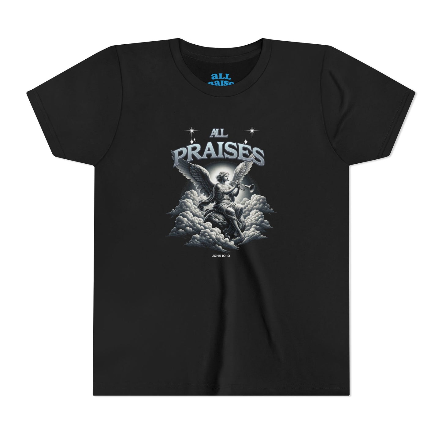 Youth Tee — "All Praises" Blue Retro Kids T‑Shirt