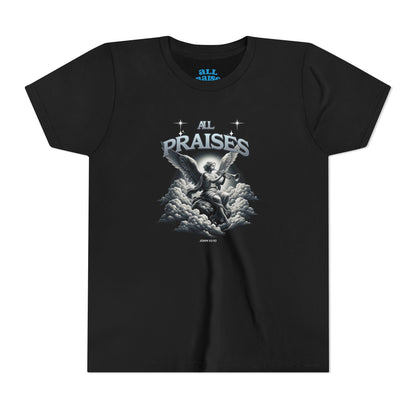 Youth Tee — "All Praises" Blue Retro Kids T‑Shirt