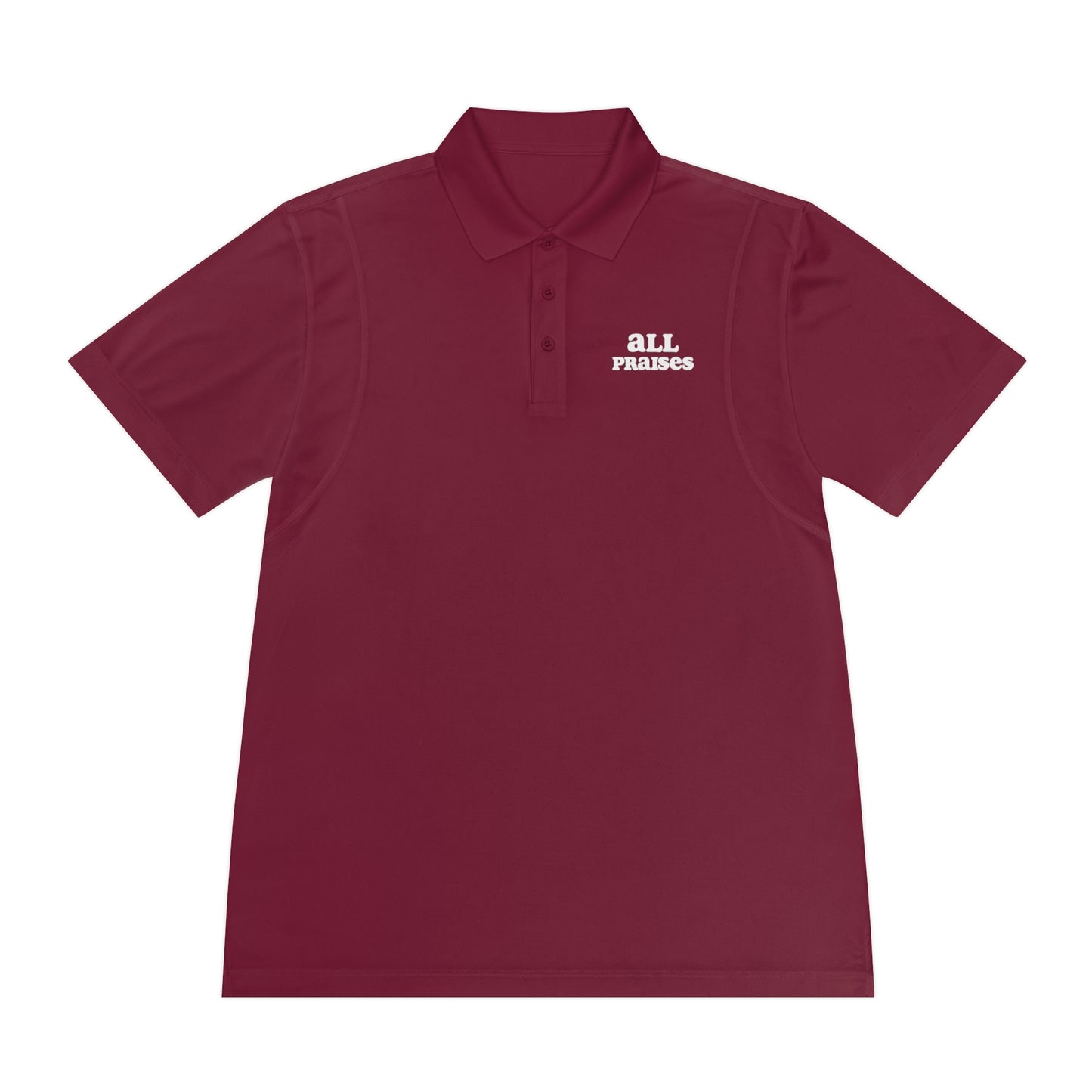 Men's Sport Polo - 'All Praises' Minimal Embroidered Logo