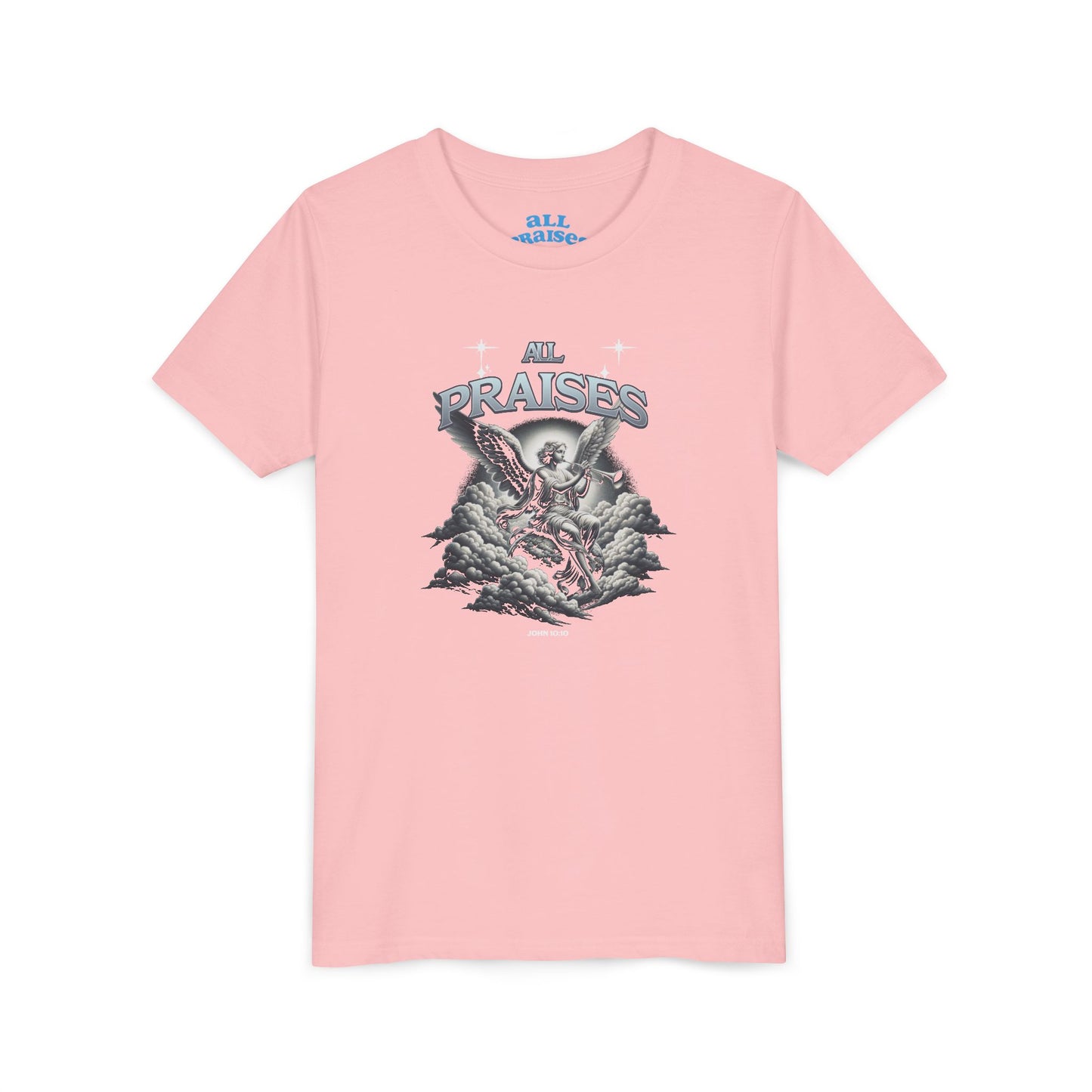 Youth Tee — "All Praises" Blue Retro Kids T‑Shirt
