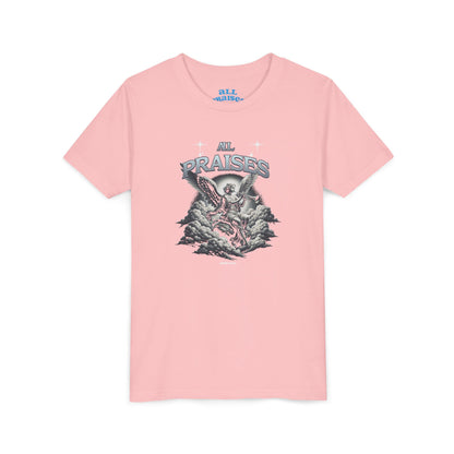 Youth Tee — "All Praises" Blue Retro Kids T‑Shirt
