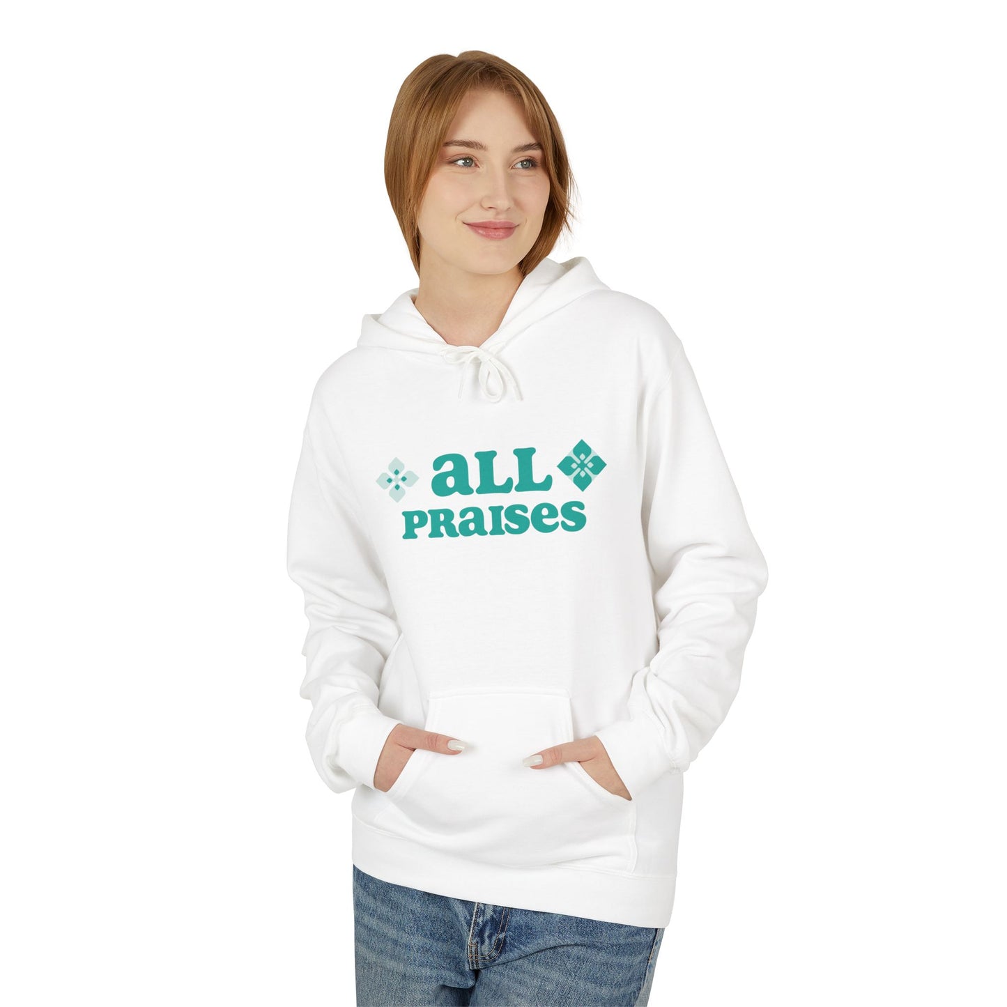 All Praises Hoodie — Retro " Living Abundantly " Graphic Pullover