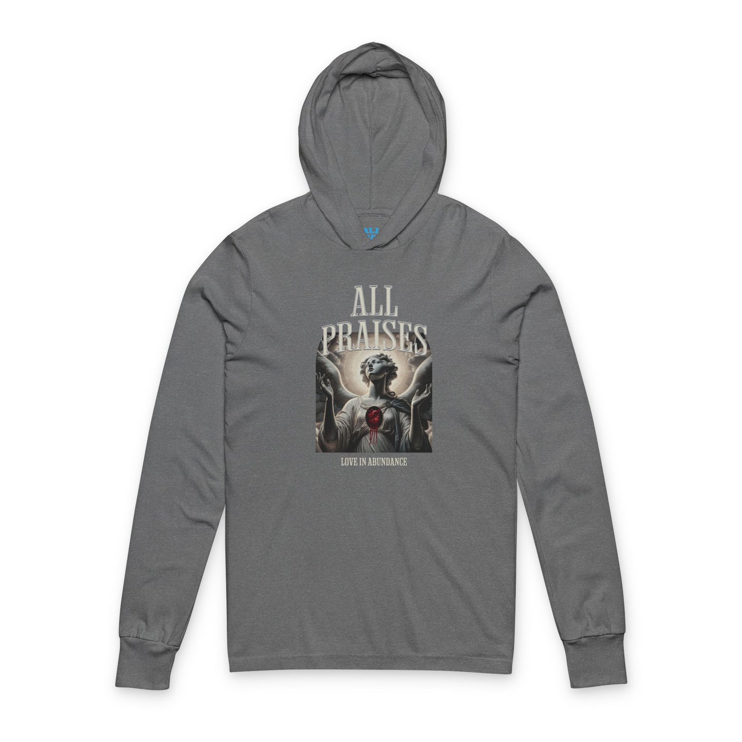 All Praises Hooded Long Sleeve Tee — Gothic Angel Graphic Hoodie Tee