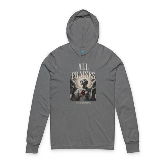 All Praises Hooded Long Sleeve Tee — Gothic Angel Graphic Hoodie Tee