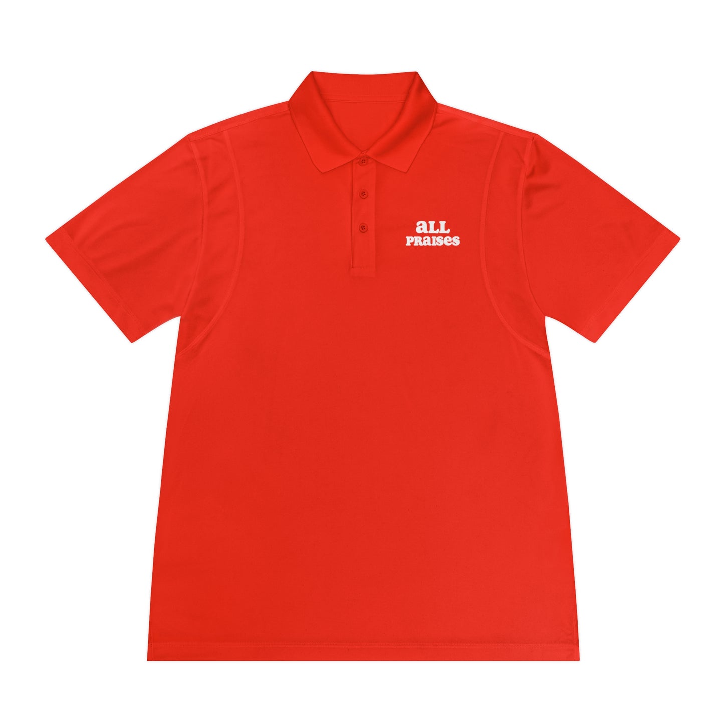 Men's Sport Polo - 'All Praises' Minimal Embroidered Logo