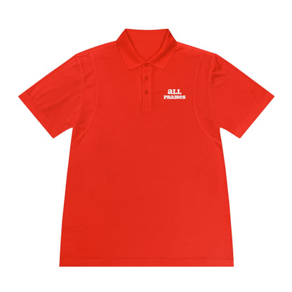 Men's Sport Polo - 'All Praises' Minimal Embroidered Logo