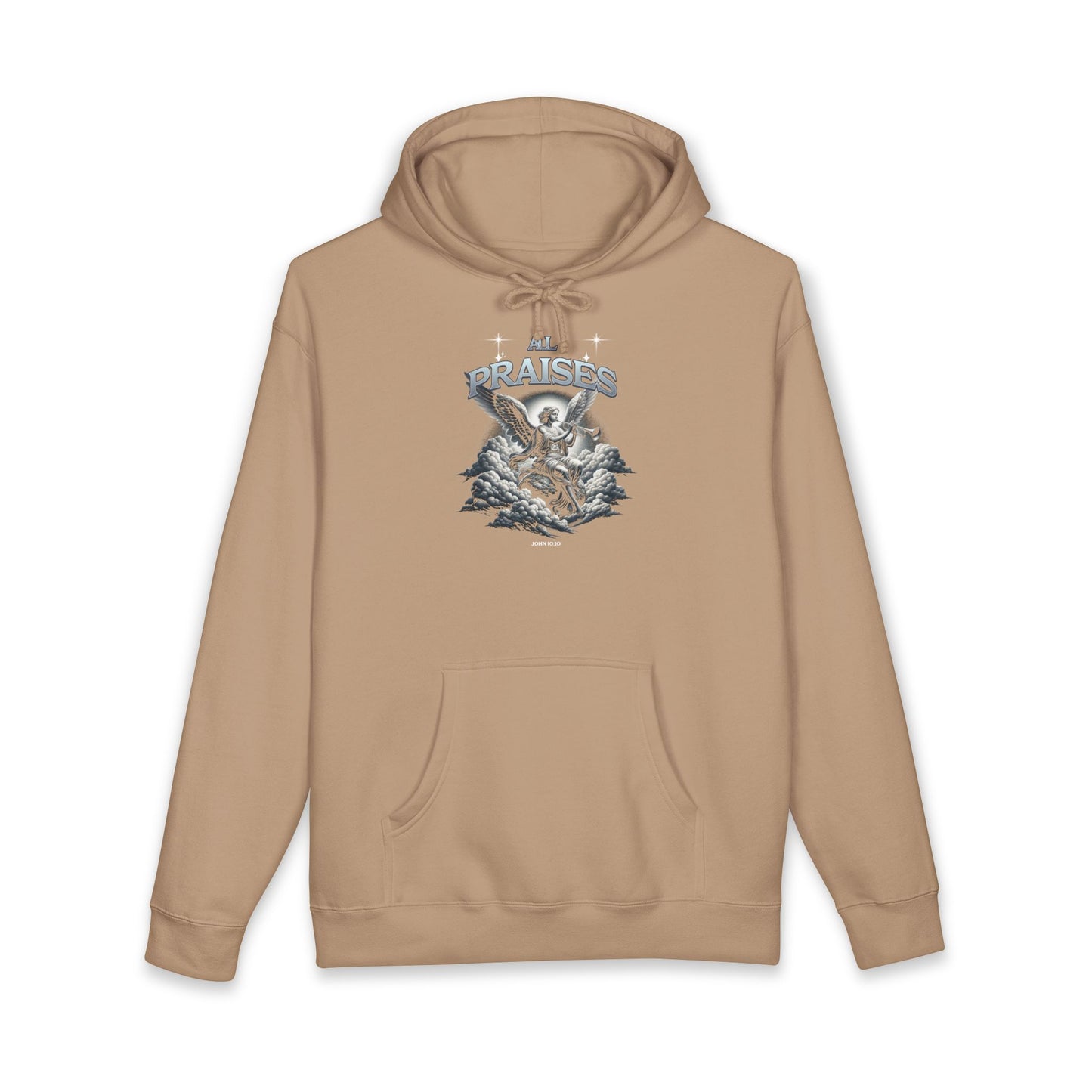 All Praises Angel Graphic Hoodie — Vintage Angel Prayer Pullover