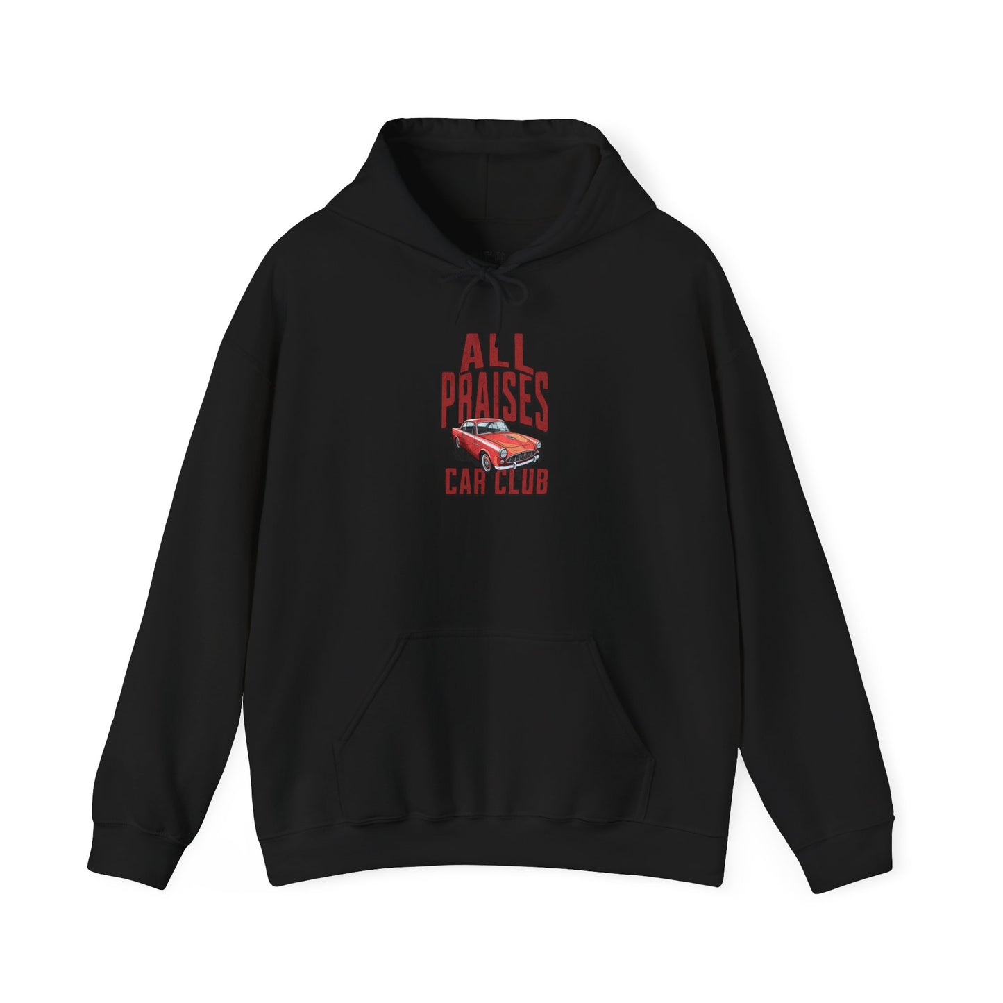 Car Club Hoodie — "All Praises" Vintage Race Car Graphic Pullover