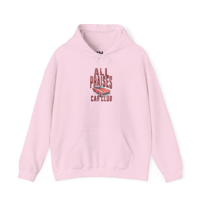 Car Club Hoodie — "All Praises" Vintage Race Car Graphic Pullover