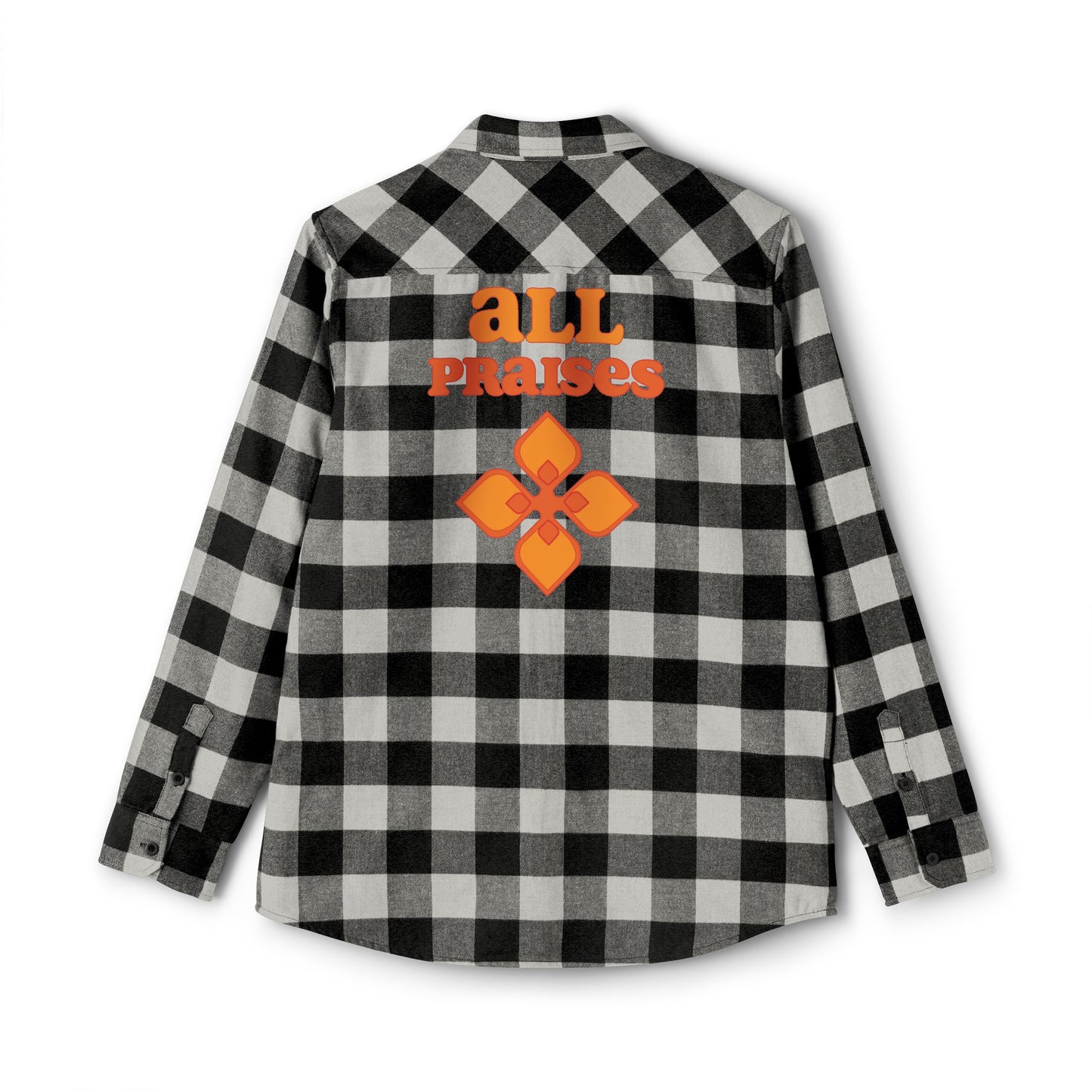 Flannel Shirt — All Praises Orange Crest Back Graphic