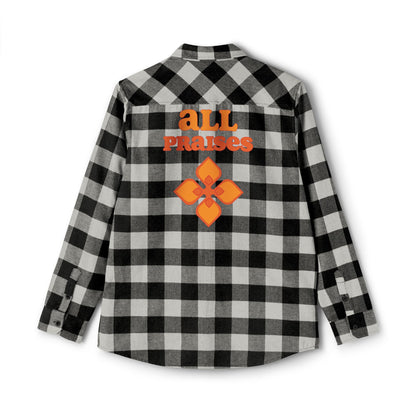 Flannel Shirt — All Praises Orange Crest Back Graphic