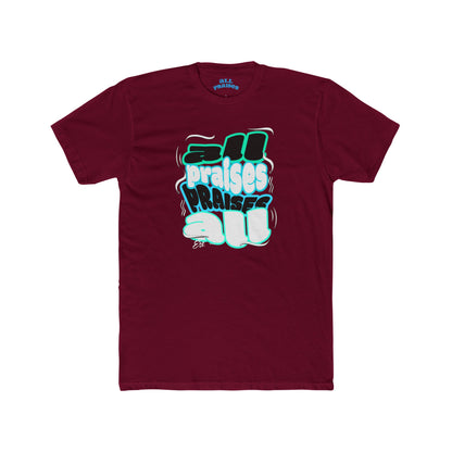 Praises All Graphic Tee — Retro 3D Text Christian T‑Shirt