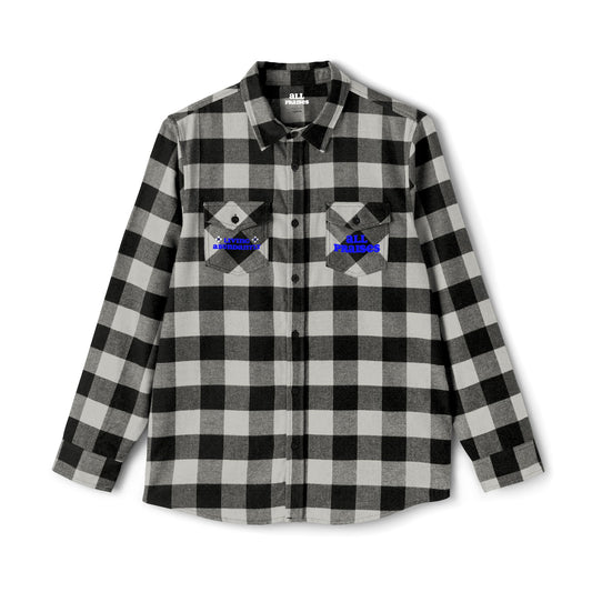 Outdoor Plaid Flannel Shirt with Geometric Crest