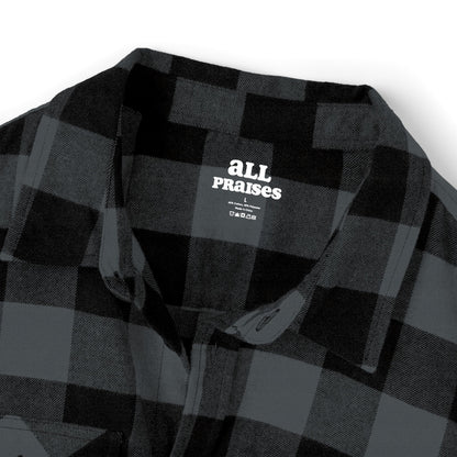 Outdoor Plaid Flannel Shirt with Geometric Crest
