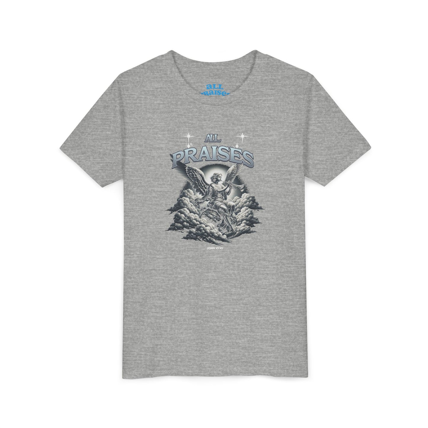 Youth Tee — "All Praises" Blue Retro Kids T‑Shirt