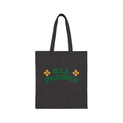Canvas Tote Bag — “All Praises” Floral Graphic Eco Shopper