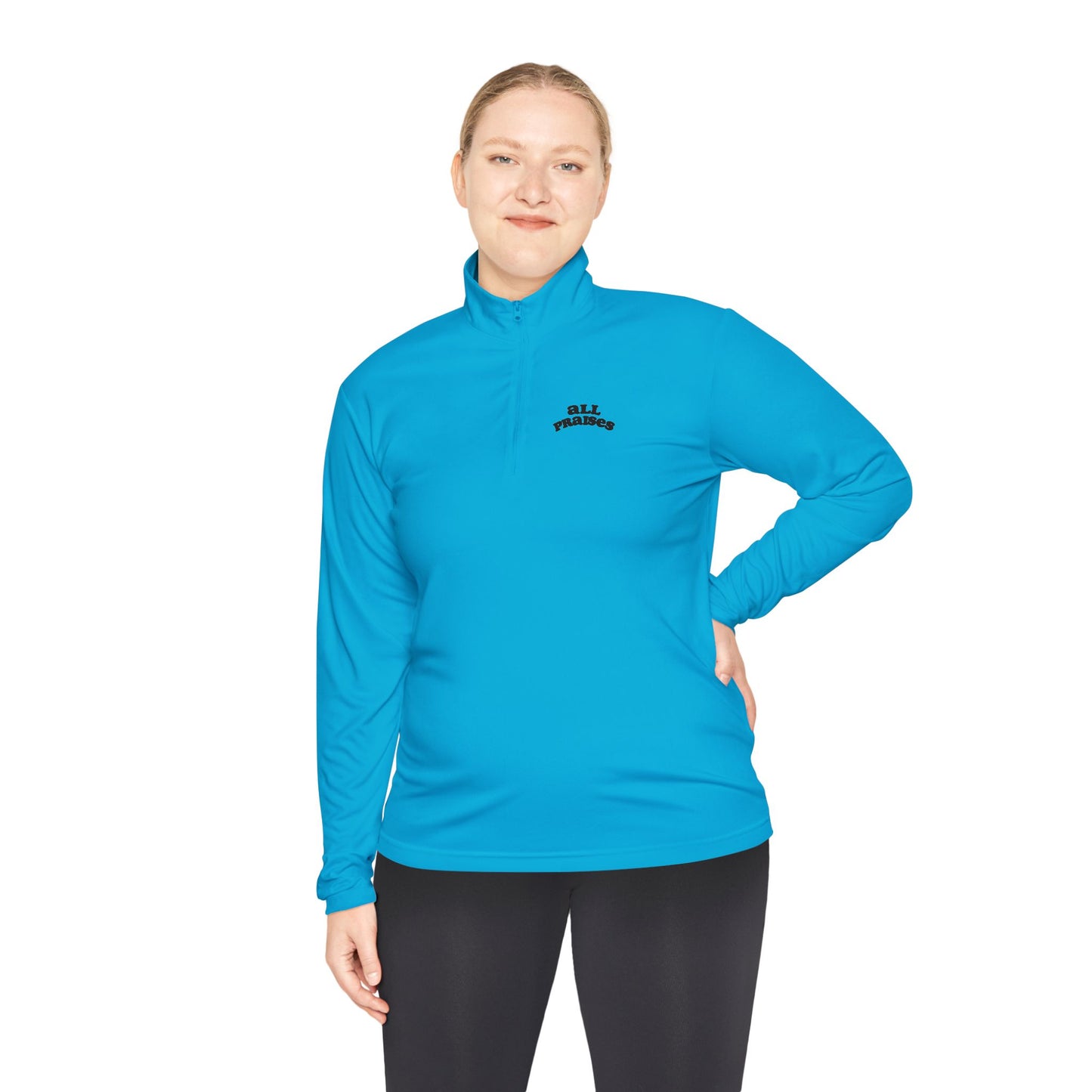 Quarter-Zip Pullover — Minimal 'All Teachers' Chest Logo, Lightweight School Staff Pullover