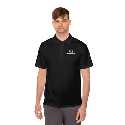 Men's Sport Polo - 'All Praises' Minimal Embroidered Logo