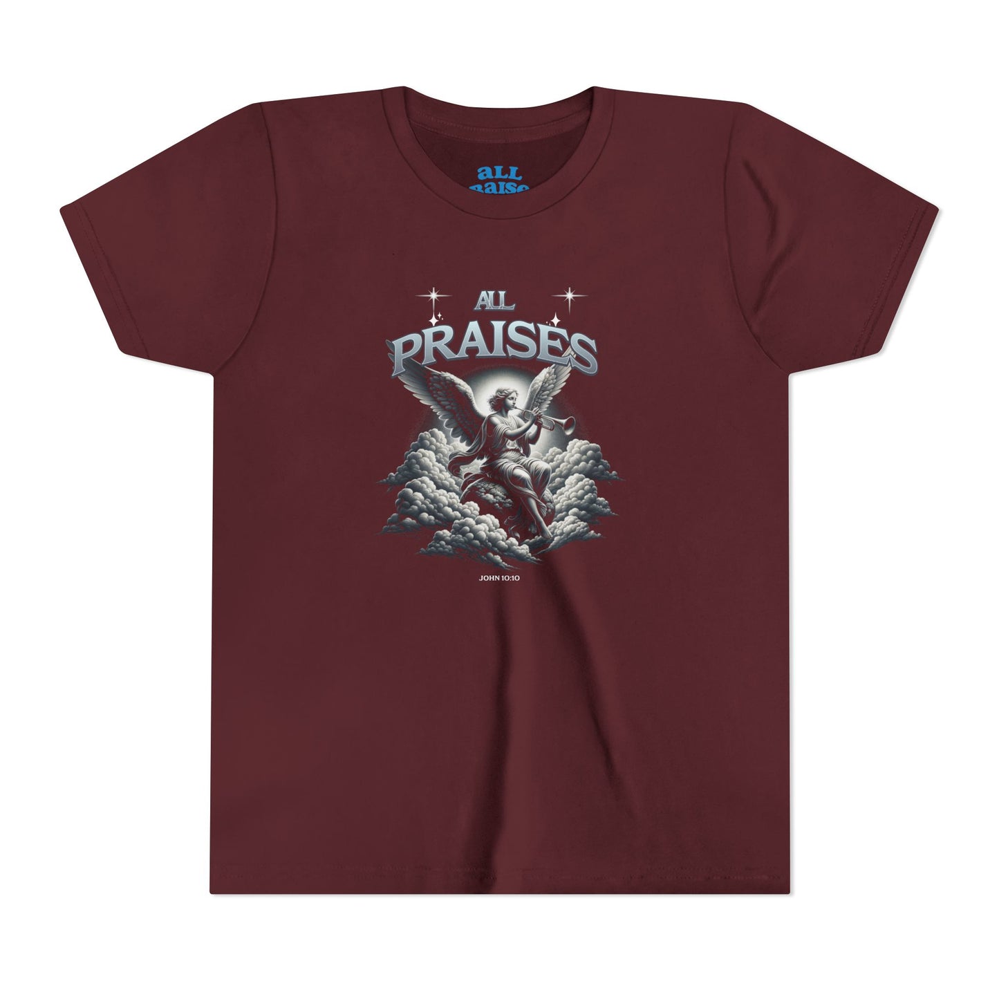 Youth Tee — "All Praises" Blue Retro Kids T‑Shirt