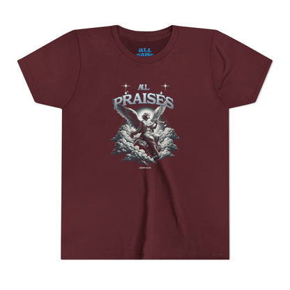 Youth Tee — "All Praises" Blue Retro Kids T‑Shirt