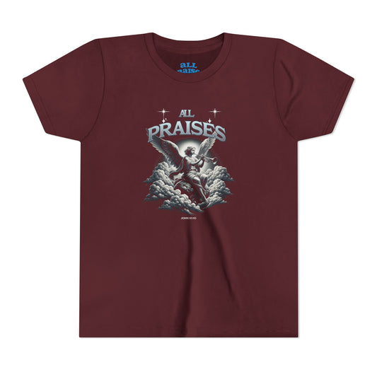 Youth Tee — "All Praises" Blue Retro Kids T‑Shirt