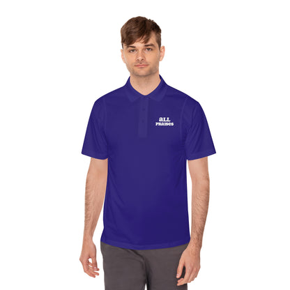 Men's Sport Polo - 'All Praises' Minimal Embroidered Logo