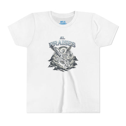 Youth Tee — "All Praises" Blue Retro Kids T‑Shirt
