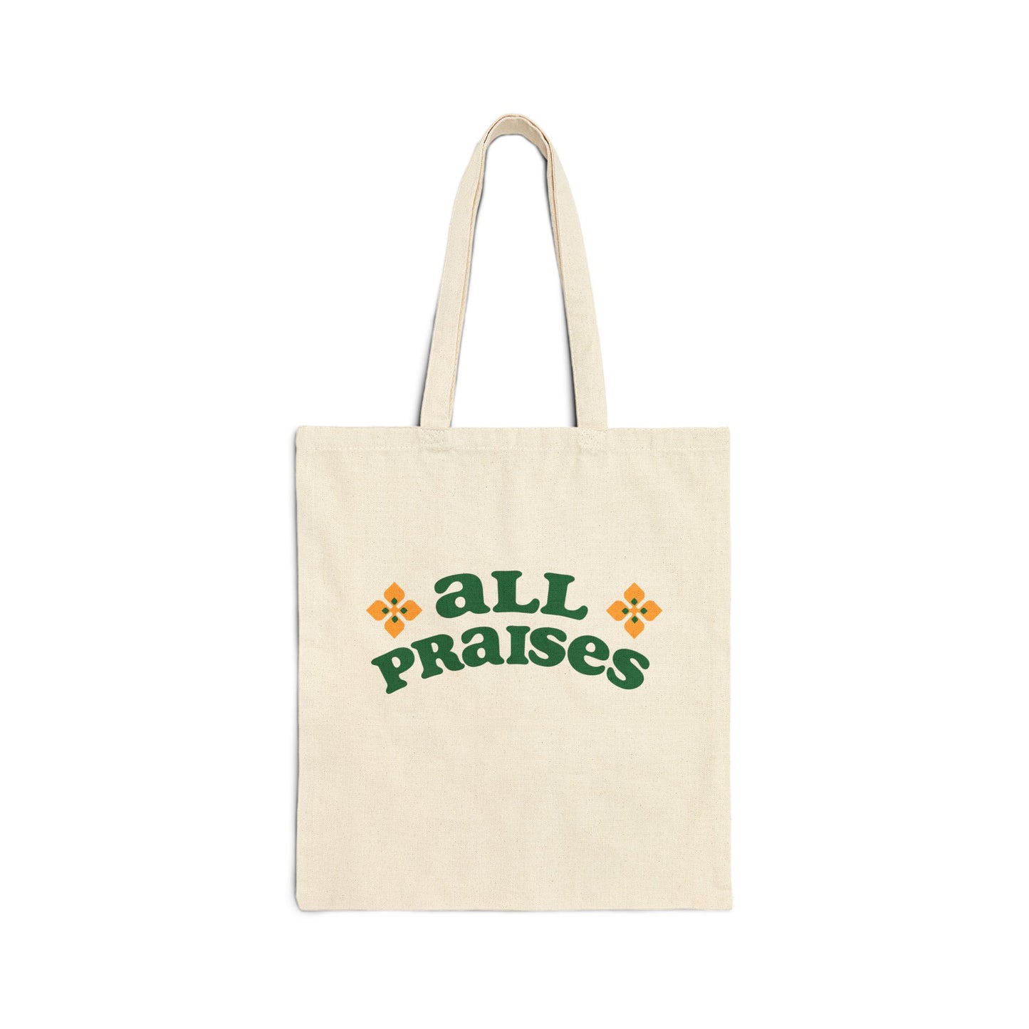 Canvas Tote Bag — “All Praises” Floral Graphic Eco Shopper