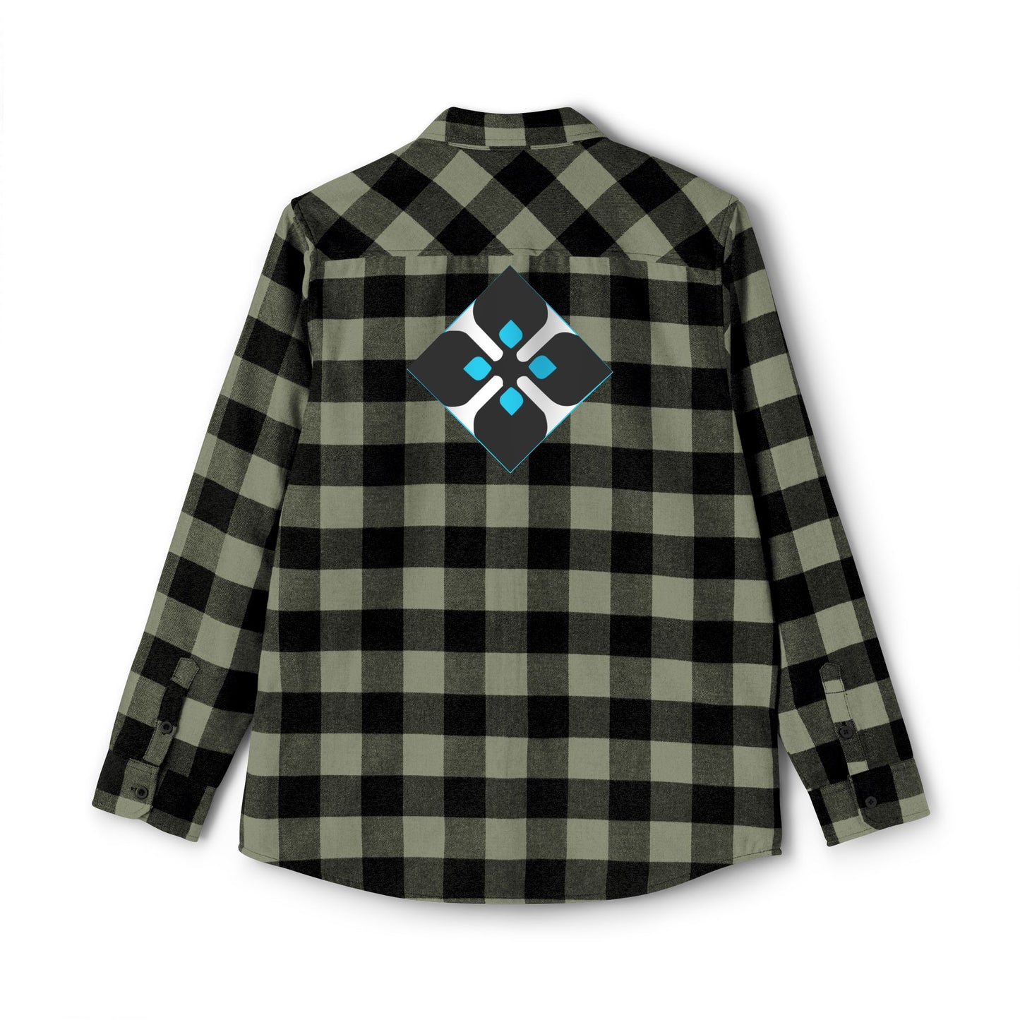 Outdoor Plaid Flannel Shirt with Geometric Crest