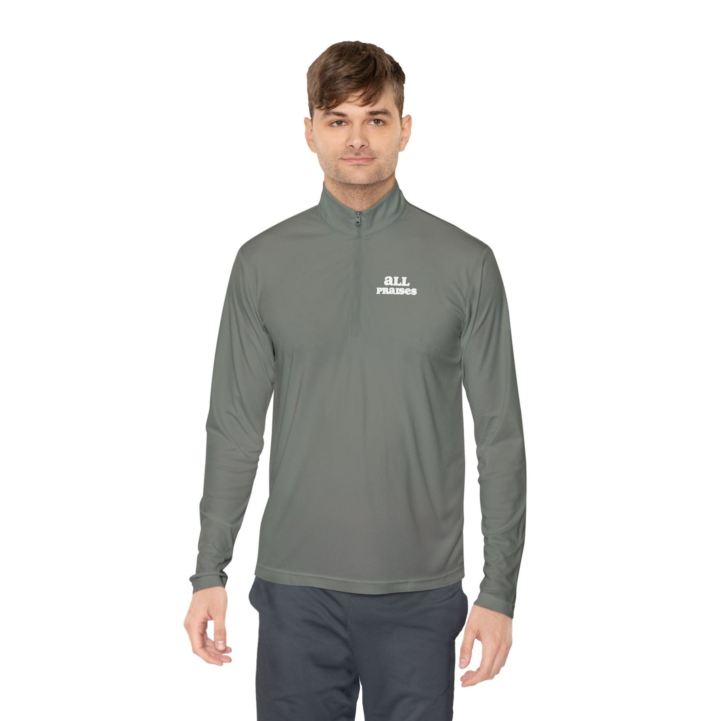 Quarter-Zip Pullover — Minimal 'All In' Logo Performance Pullover